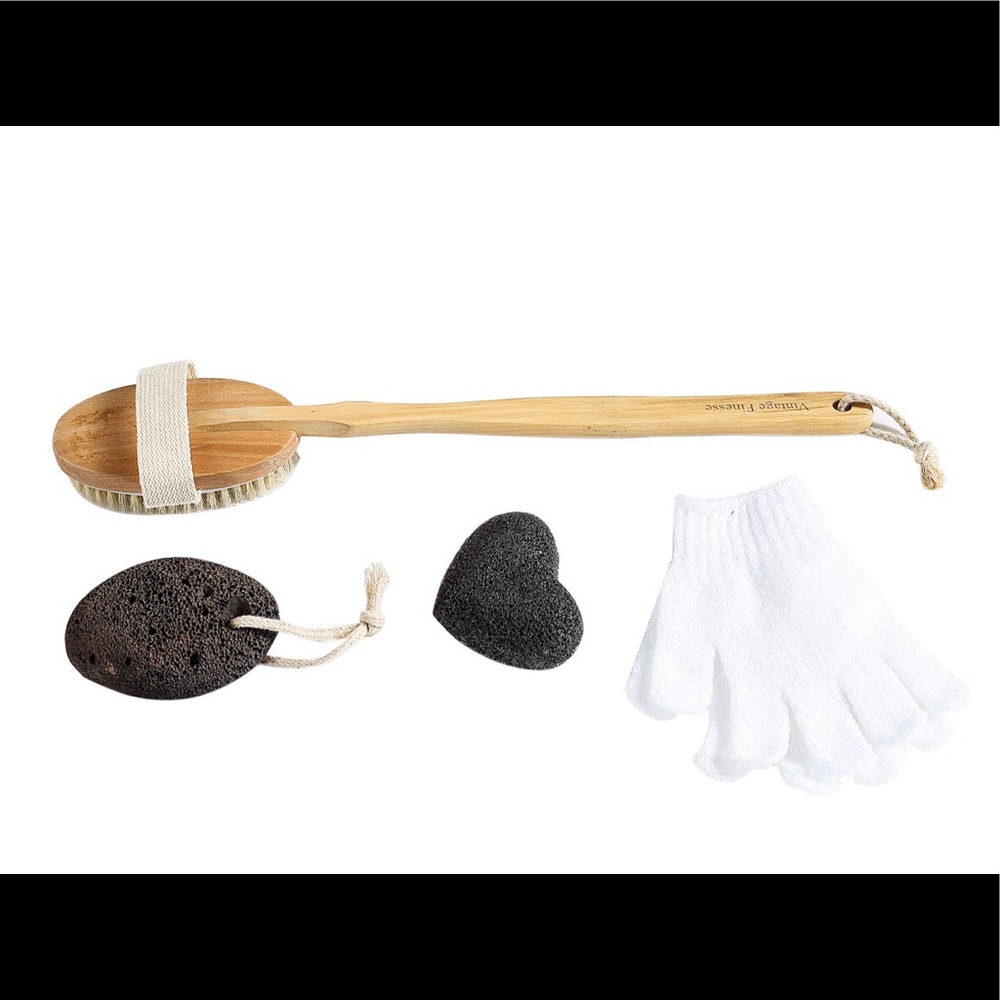 Dry Bath body brush/Facial exfoliating set